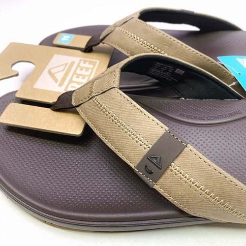 Reef Sandals Men’s Sizes Cushion Phantom 2.0 Flip Flop Brown Tan Lightweight NEW - Picture 10 of 11