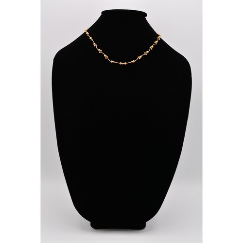 Premier Designs Vintage Chain Necklace Collar Ball Beaded Gold Signed 90s Bin3B - Picture 3 of 12