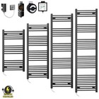 600 mm Wide Pre-Filled Electric Heated Towel Rail Radiator Matt Black All Sizes