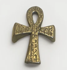 Ankh Hieroglyphic Ring Size 5.5 Silver Tone Key Of Life Protection Vintage