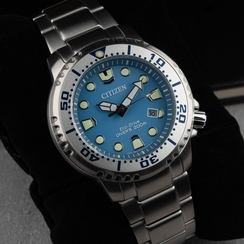 Citizen Promaster MARINE Eco Drive Divers 200m Ocean Blue BN0165-55L Mens Watch - Picture 4 of 14