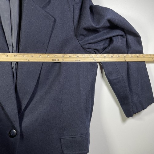 Vintage Worthington Wool Blazer Jacket Womens 20W Dark Blue 80s 90s Soft Retro - Picture 14 of 23