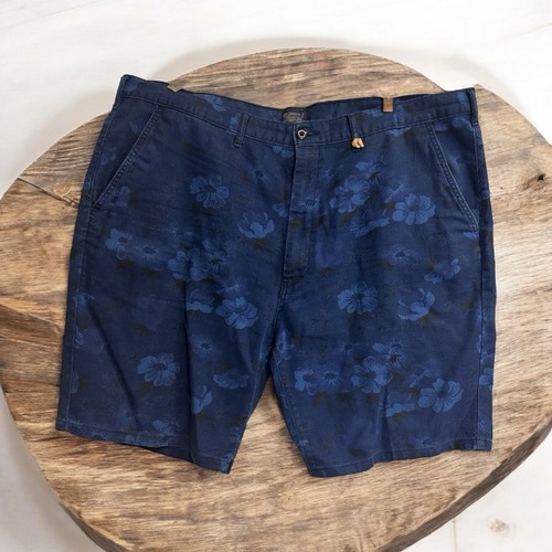 MENS LEVI STRAUSS & CO TWO HORSE BRAND FLORAL BLUE STRAIGHT CHINO SHORTS 36 37