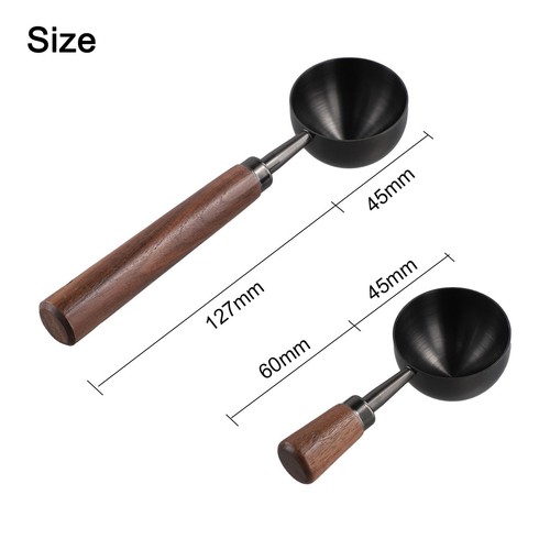 Stainless Steel Coffee Scoops 2PCS with 30ML Capacity and Wooden Handle - Picture 11 of 47