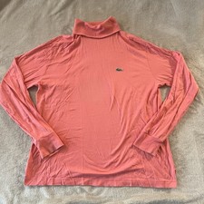 VTG Lacoste Izod XL Turtleneck Salmon/Pink - 100 Cotton Made in Peru