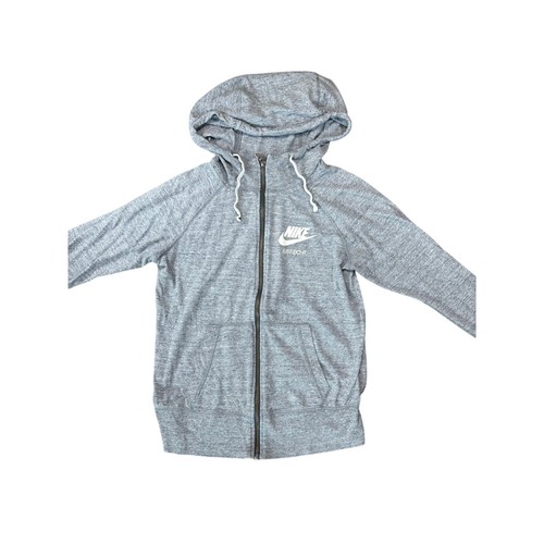 Chaqueta NIKE para mujer pequeña gris claro cremallera completa con capucha etiqueta roja - Imagen 2 de 6
