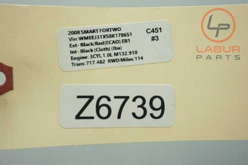 C451 W451 08-14 Smart Fortwo Rear Left Driver Side Axle Shaft Z6739 - Picture 9 of 9