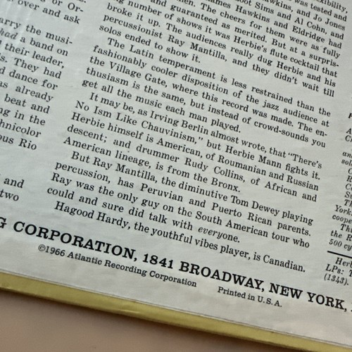 (#56).Herbie Mann At The Village Gate - Atlantic 1380 LP Vinyl R. Not tested. - Foto 12 di 24