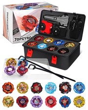 12 Right Spinning X Blade Tops Set with Launchers  Grip - Battling Game Toys fo