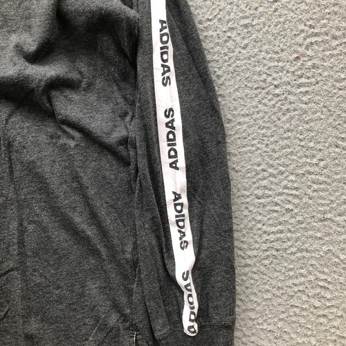 Adidas Sweatshirt Hoodie Boys Youth XL Long Sleeve Graphic Logo Heathered Gray - Picture 9 of 10