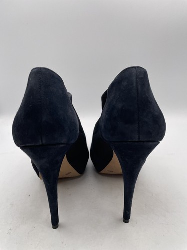 Vince Camuto Pupm Heel Women's Sz 8.5B Black Suede Stiletto Almond Toe Slip On - Picture 3 of 10
