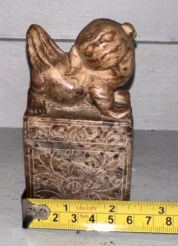Two Unusual Qing era Agate beast scroll weights, great details & very heavy. - Picture 20 of 20