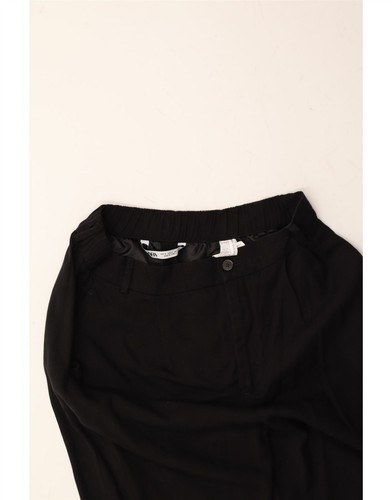 ZARA Womens Slim Capri Trousers Medium W30 L22 Black Lyocell CR70 - Picture 3 of 3