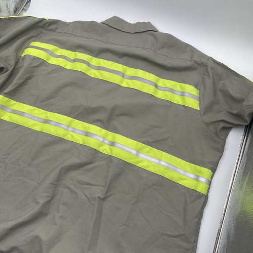 Hi-Visibility Reflective Safety Work Shirt Reed Short Sleeve Grade A Tan Siz 4XL - Bild 8 von 9