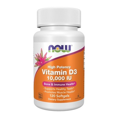 NOW Foods Supplements, Vitamin D-3 10,000 120 Count (Pack of 1), Yellow/Green 