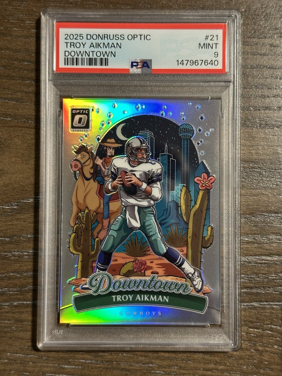 2025 Panini Donruss Optic Troy Aikman #21 Downtown PSA 9 Case Hit