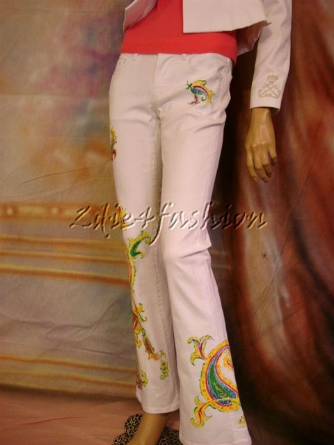 stretchy white jeans