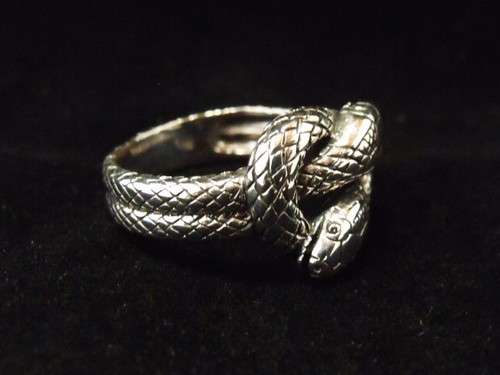 Sterling Silver Men's Double Snake Ring - Picture 5 of 8