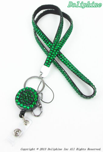 Mehrfarbig Strass ID Abzeichen Anhänger Schlüssel Glas Einziehbar Rollenhalsband SCHLÜSSELBAND - Bild 9 von 50