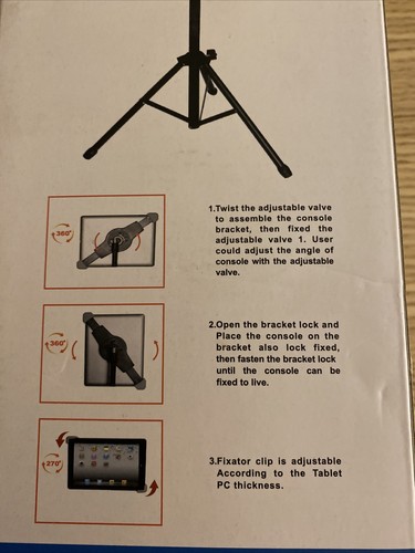 Foldable Portable Tripod Stand Holder Mount For Apple Ipad, Samsung 7-12” - Picture 5 of 9