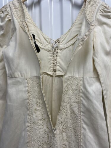 Maxi Vestido de Boda Vintage Gunne Sax Años 70 Pradera Romántico Algodón Marfil 9 - Imagen 15 de 18