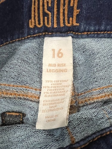 Mädchen Kinder Justice einfarbig blau mittelhohe Legging Jegging Größe 16 - Bild 3 von 5