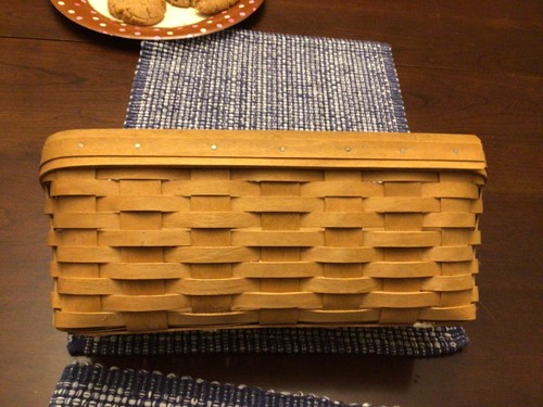 Longaberger 2003 Gewebter Umschlag Korb mit Postbindung 5,75" x 12" & Schräg - Bild 7 von 8