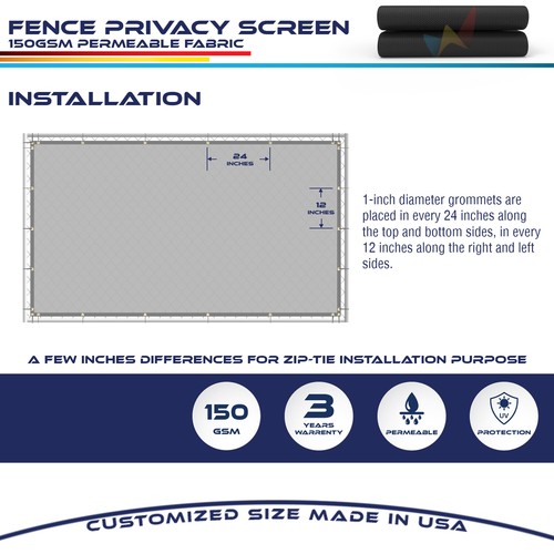 5'x10' Privacy Fence Screen Windscreen Garden Yard Mesh Shade Cover w/ Ziptie - Picture 27 of 73