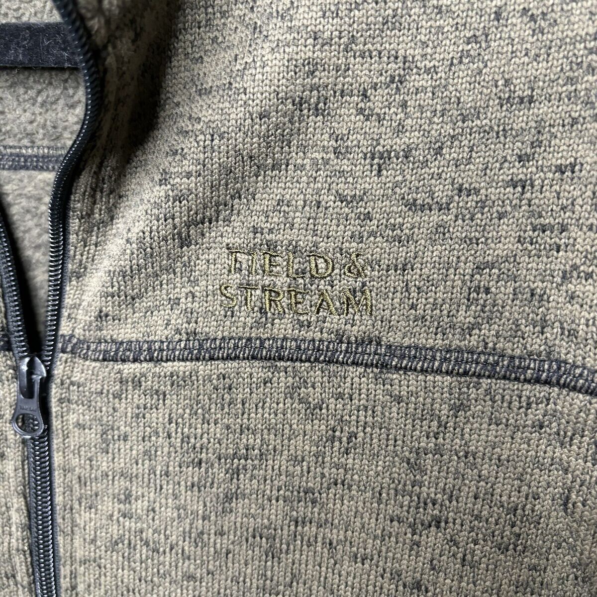 Field Stream Men s Small Fleece Vest Zip Front Olive Green