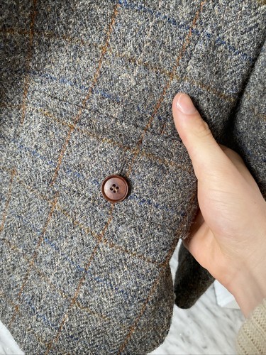 John Lewis (38R) Harris Tweed Men’s Tweed Country Check Windowpane Blazer Jacket - Picture 5 of 15