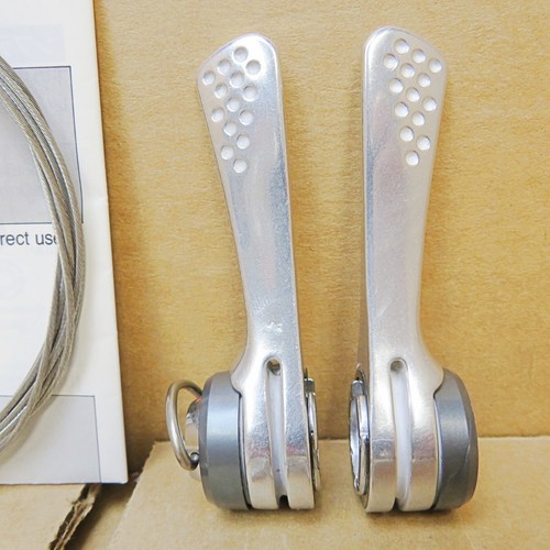 New-Old-Stock Shimano 7-Speed Index Shifters (Model SL-A400) w/Curved Spacers - Picture 6 of 8
