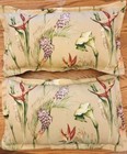 Exotic Tropical Print Lumbar Pillow Set Jack In Pulpit Tuber Rose 22×13