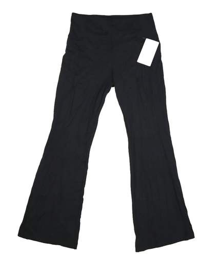Athleta Delancey Flare Pants Mid Rise Zip Pocket Black Casual Womens M