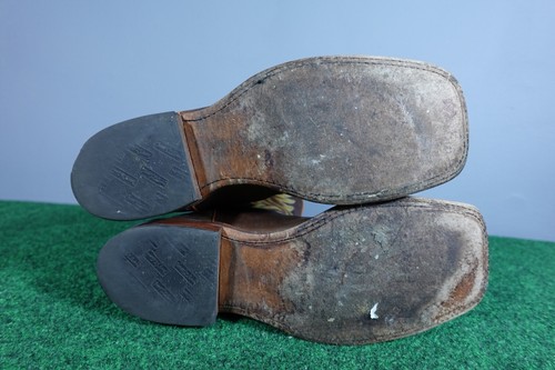 Tony Lama Puntera Cuadrada Botas de Vaquero Cuero Marrón Para Hombre - talla 9.5 EE - Imagen 8 de 10