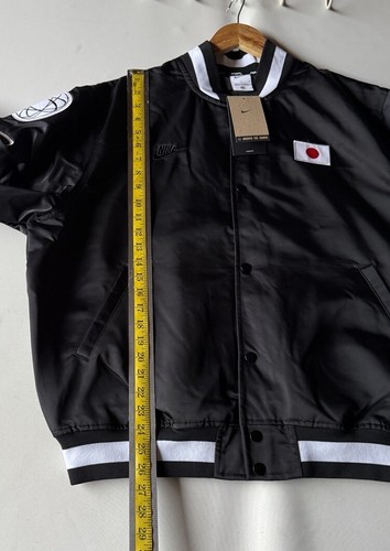 Japan Dugout Nike Jacket Men Large Breaking Satin Black Loose Fit FN9458-010 - Picture 14 of 17