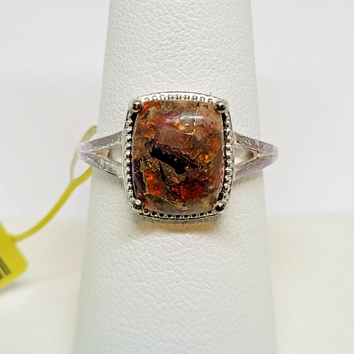 ShopLC D'Joy Sterlingsilber Matrix Feueropal geteilter Schaft Ring ~ Größe 8 - Bild 1 von 9