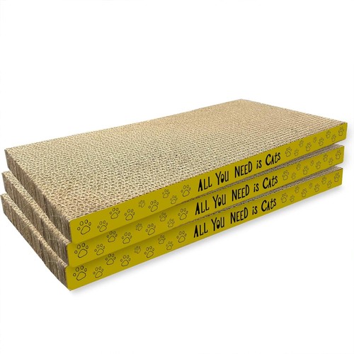 3-Pack Cat Scratcher Pads – Cardboard Scratch Boards for Indoor Cats, 16.5″ Long - Picture 2 of 8