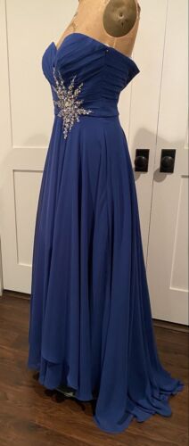 JOVANI Strapless CRYSTALS BLING Ballgown Pageant Prom Formal BLUE Dress Gown 6 - Picture 10 of 12