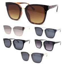 Womens Rimless Metal Bridge Plastic Fashion Horn Rim Sunglasses