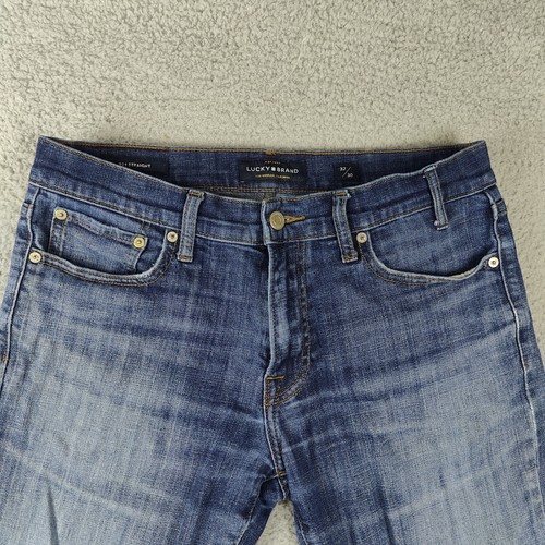 Lucky Brand Jeans 32X30 Blue 221 Strait Denim Distressed Look 5 Pocket Design - Picture 2 of 17