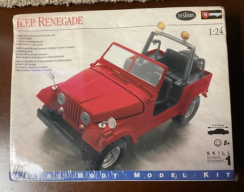 1:24 Testors/Burago Jeep Renegade Prepainted Metal Kit # 174 Factory Sealed - Picture 1 of 6