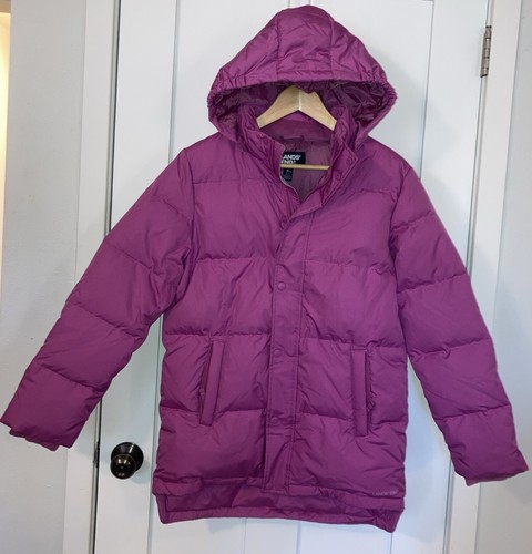 NEW-Lands' End Jacket Wide Channel Down Puffer Parka-orange sz 10/12,Pink 14/16 - Picture 3 of 18