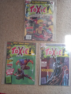 Toxic! Comic - No. 6, 7, 8   Comic Bundle x3 May 2nd - 16th 1991 VGC 