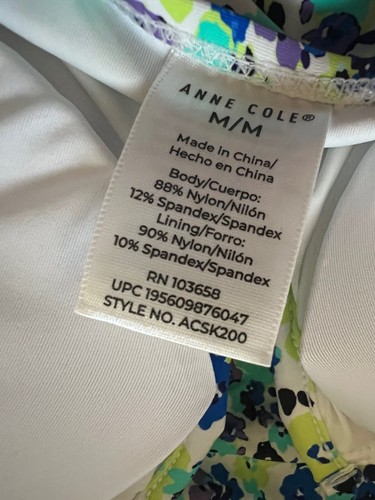 Anne Cole Womens Tankini Swim Top Medium Adjustable Strap Blue Ditsy Floral NWT - Picture 4 of 9