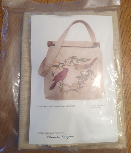 Blanche Virgien Jean Cardinal und Jasmin Schultertasche - Crewel Stickerei - Bild 2 von 7