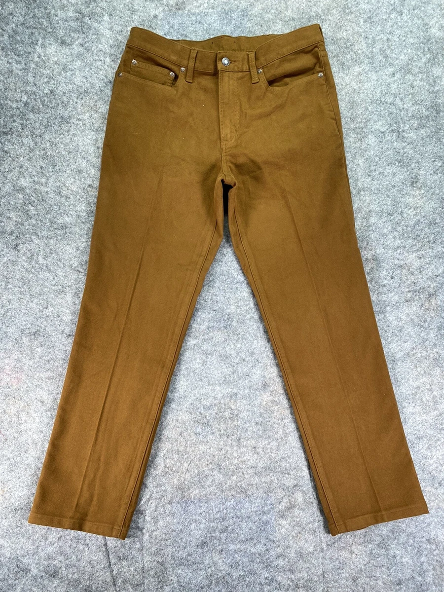 Lands End Chino Pants 33 Mens Straight Cut Brown Traditional Fit