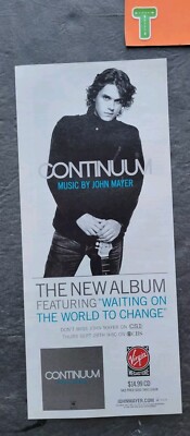 John Mayer Continuum Album Promo Print Advertisement Vintage