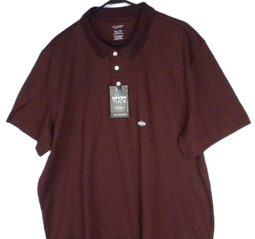 Van Heusen Never Tuck Men's Slim Fit Maroon Red Polo Shirt Size XXL - Picture 3 of 8