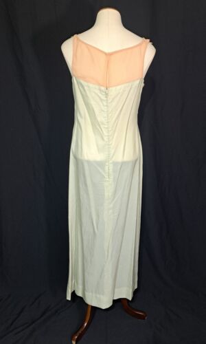 Vintage 1970s Adele Simpson Maxi Dress Gold Shimmer Dot P XS/S Chiffon Goddess - Picture 12 of 16