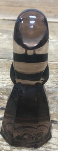 Scandinavian Art Glass Purple Brown Girl Sleek Figurine Mosser Jenny 80 MCM MOD  - Picture 3 of 6